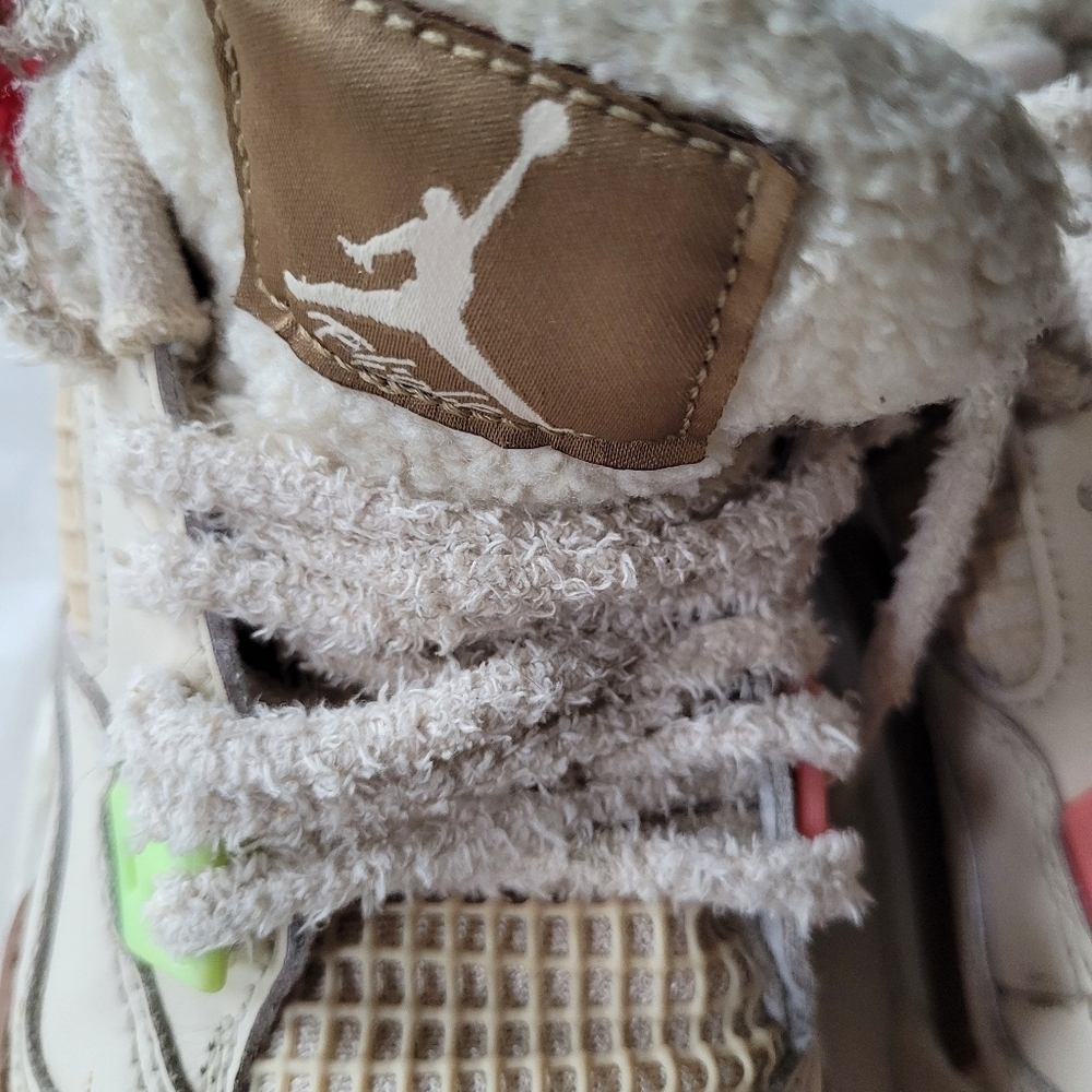 Air Jordan  Cream and Brown Sneakers Size 4 1/2 Y - Picture 3 of 11